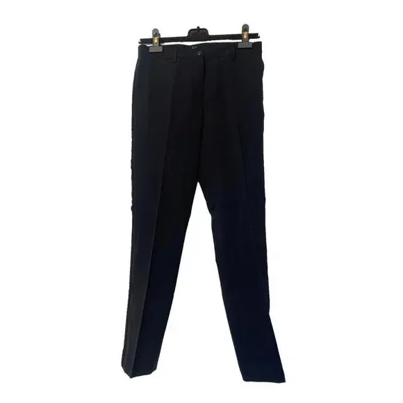 Vintage 04A Chanel FR-36/38 Pants Black Wool Silk Tuxedo Detail Trousers 2004 - Picture 3 of 9